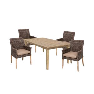 Gartenmöbel-Set 'Norvell/Visalia' braun 5-teilig