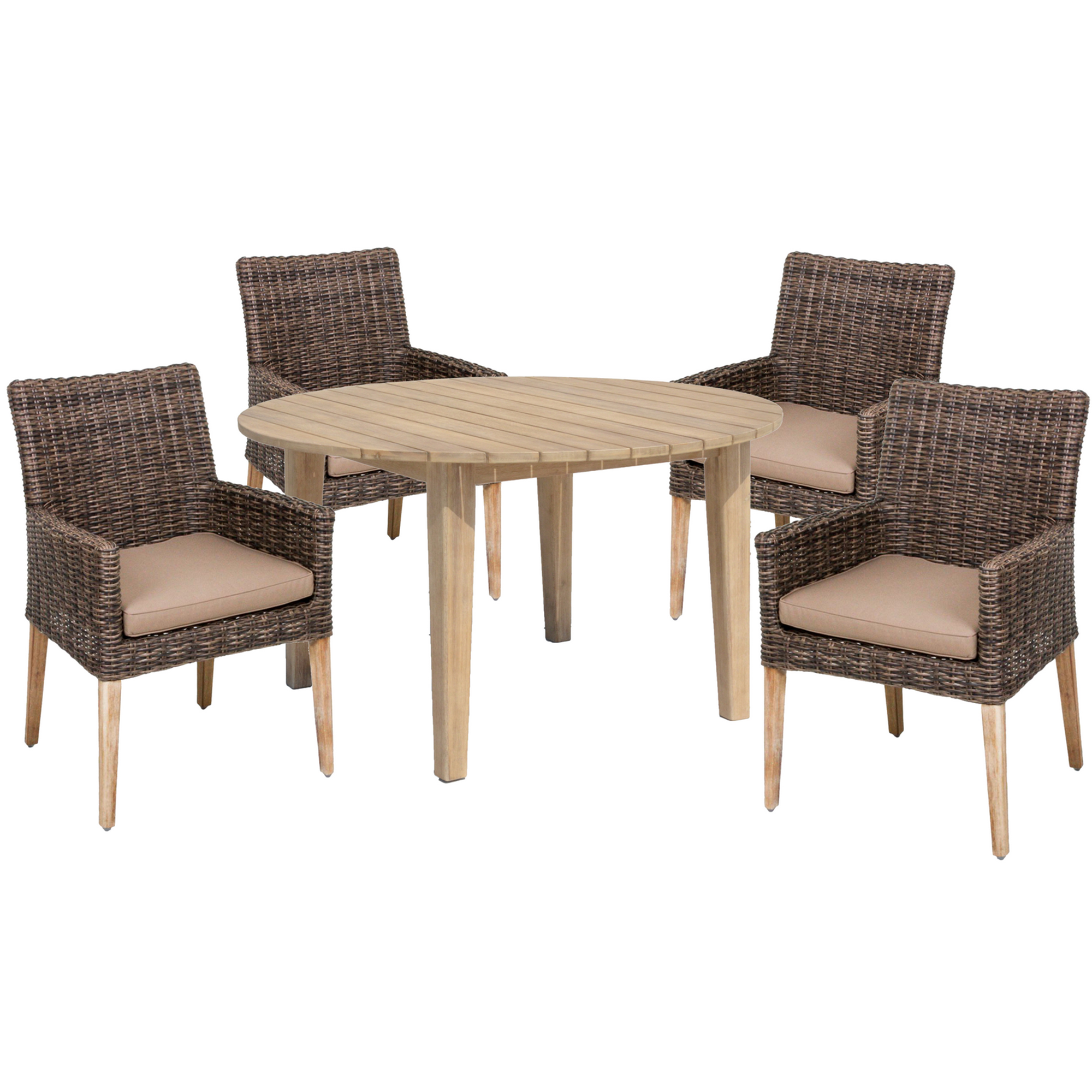 Gartenmöbelset 'Norvell/Avada' für 4 Personen Akazienholz/Aluminium