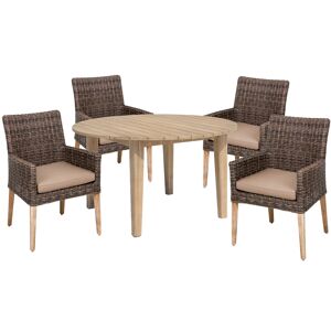 Gartenmöbelset 'Norvell/Avada' für 4 Personen Akazienholz/Aluminium