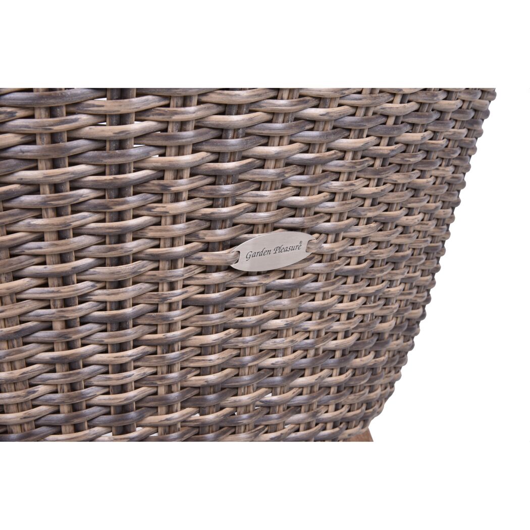 Gartenstuhlset 'Pueblo' Aluminium/Holz schwarz 2 Stück