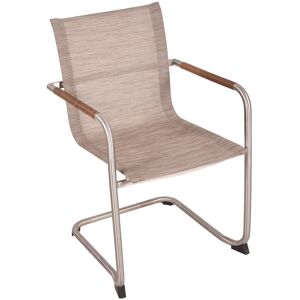 Gartenstuhlset 'Nova' stapelbar Edelstahl hellbraun/silbern 4 Stück