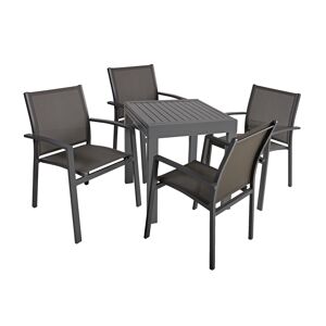 Gartenmöbel-Set 'Elena' schwarz 5-teilig
