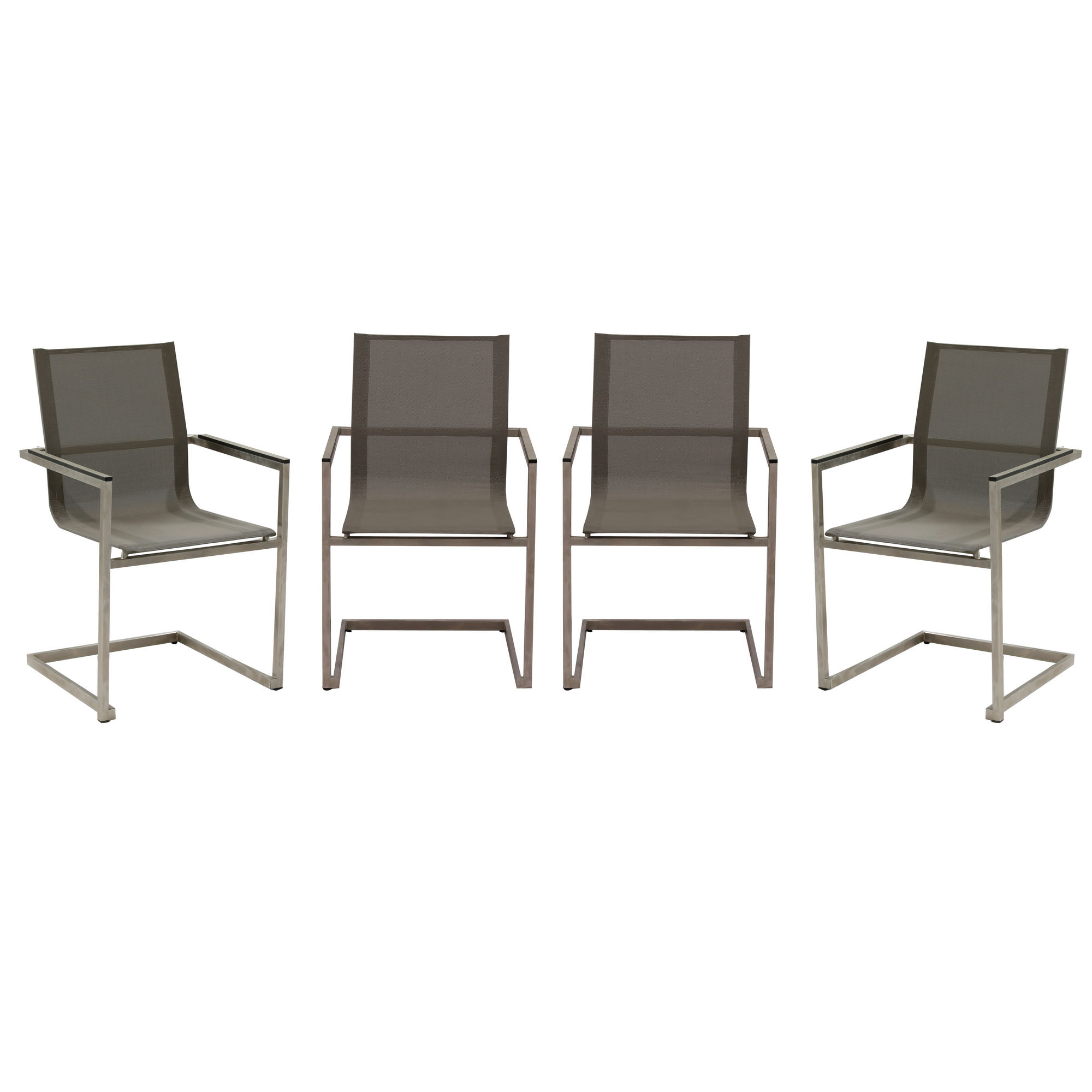 Gartenstuhlset 'Sienna' stapelbar Edelstahl grau 4 Stück