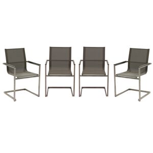 Gartenstuhlset 'Sienna' stapelbar Edelstahl grau 4 Stück