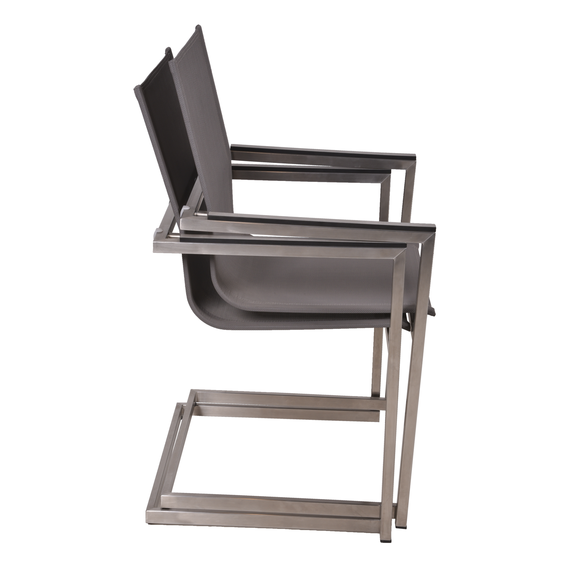 Gartenstuhlset 'Sienna' stapelbar Edelstahl grau 4 Stück