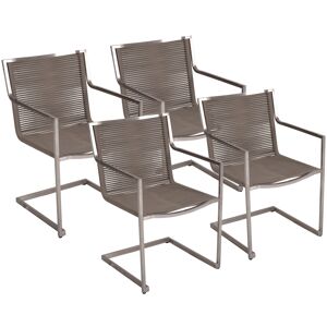 Gartenstuhlset 'Sienna' stapelbar Edelstahl grau 4 Stück