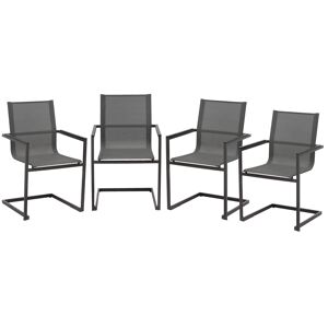 Gartenstuhlset 'Sophia' stapelbar Edelstahl anthrazit/grau 4 Stück