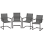 Gartenstuhlset 'Sophia' stapelbar Edelstahl anthrazit/grau 4 Stück