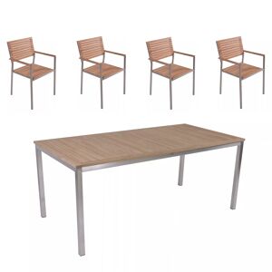 Gartenmöbelset 'Denver' für 4 Personen Edelstahl