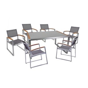 Gartenmöbel-Set 'Ava' grau 7-teilig