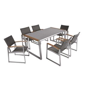 Gartenmöbel-Set 'Ava' grau 7-teilig