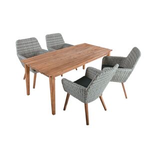 Gartenmöbel-Set 'Rapallo/Visalia' braun 5-teilig