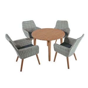 Gartenmöbel-Set 'Rapallo/Arvada' braun 5-teilig