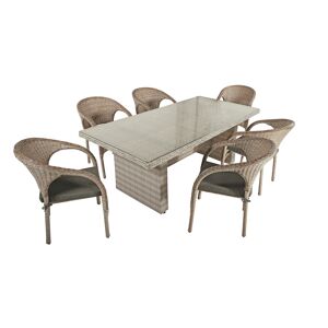 Gartenmöbelset 'Dijon/Bastia' für 6 Personen Kunststoff/Polyethylen