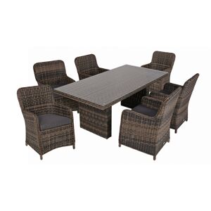 Gartenmöbel-Set 'Bordeaux' braun 7-teilig
