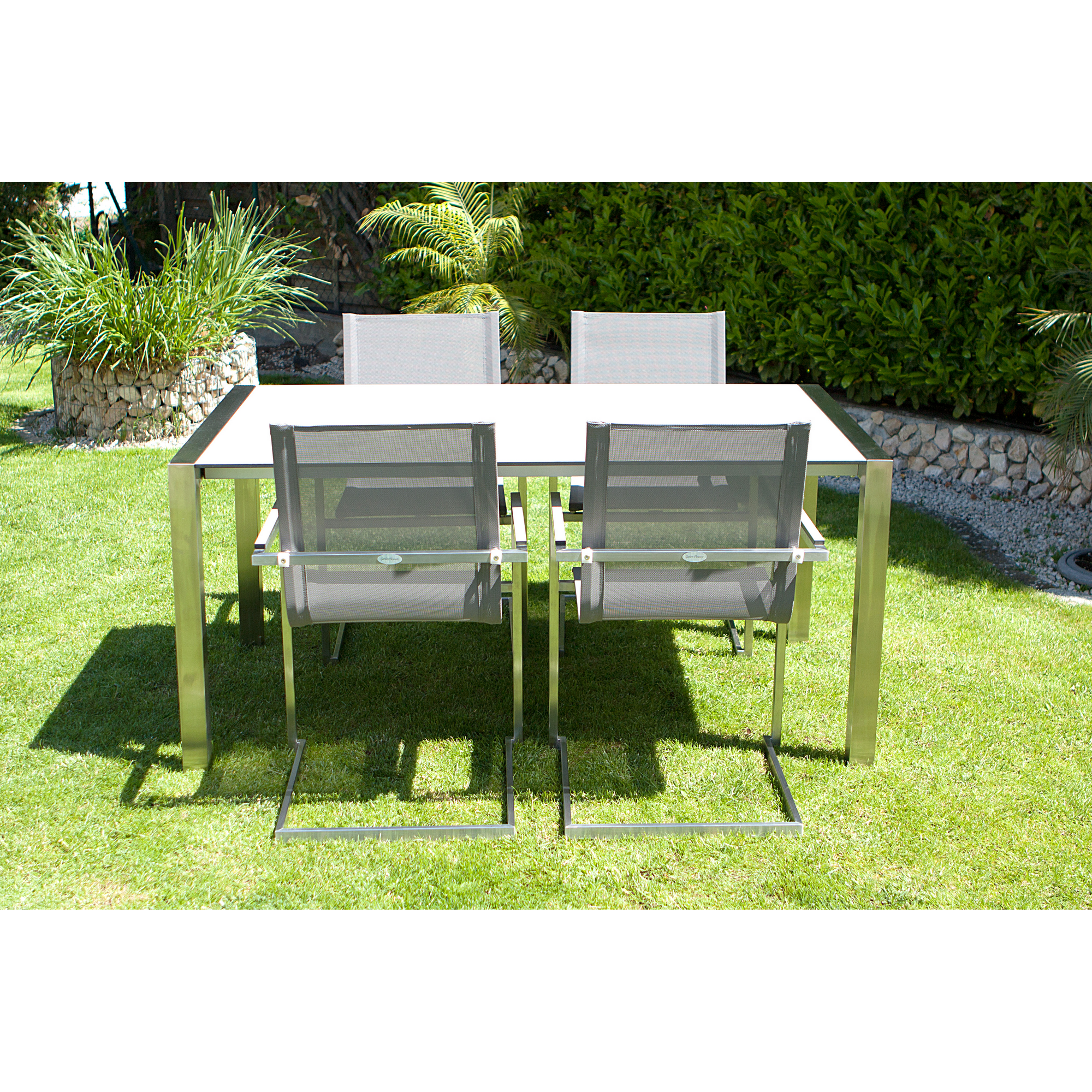 Gartenmöbelset 'Sienna' für 4 Personen Edelstahl