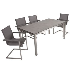 Gartenmöbel-Set 'Sienna' silbern 5-teilig