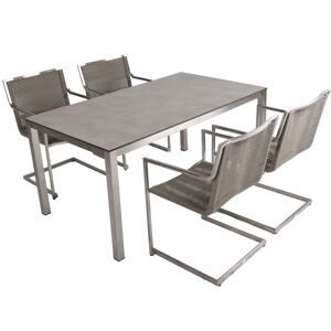 Gartenmöbelset 'Sienna' für 4 Personen Edelstahl