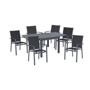 Gartenmöbel-Set 'Elena' dunkelgrau 7-teilig