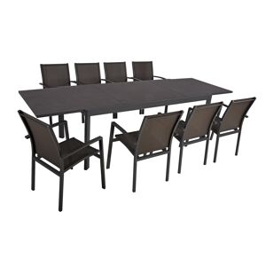 Gartenmöbel-Set 'Nerea' anthrazit 9-teilig