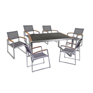 Gartenmöbel-Set 'Averna' grau 7-teilig
