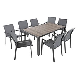 Gartenmöbel-Set 'Rana' dunkelgrau 9-teilig