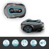 Zwei Ansichten eines Mähroboters