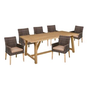 Gartenmöbel-Set 'Oakland' braun 7-teilig