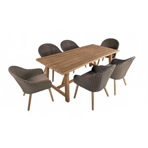 Gartenmöbel-Set 'Oakland' braun 7-teilig