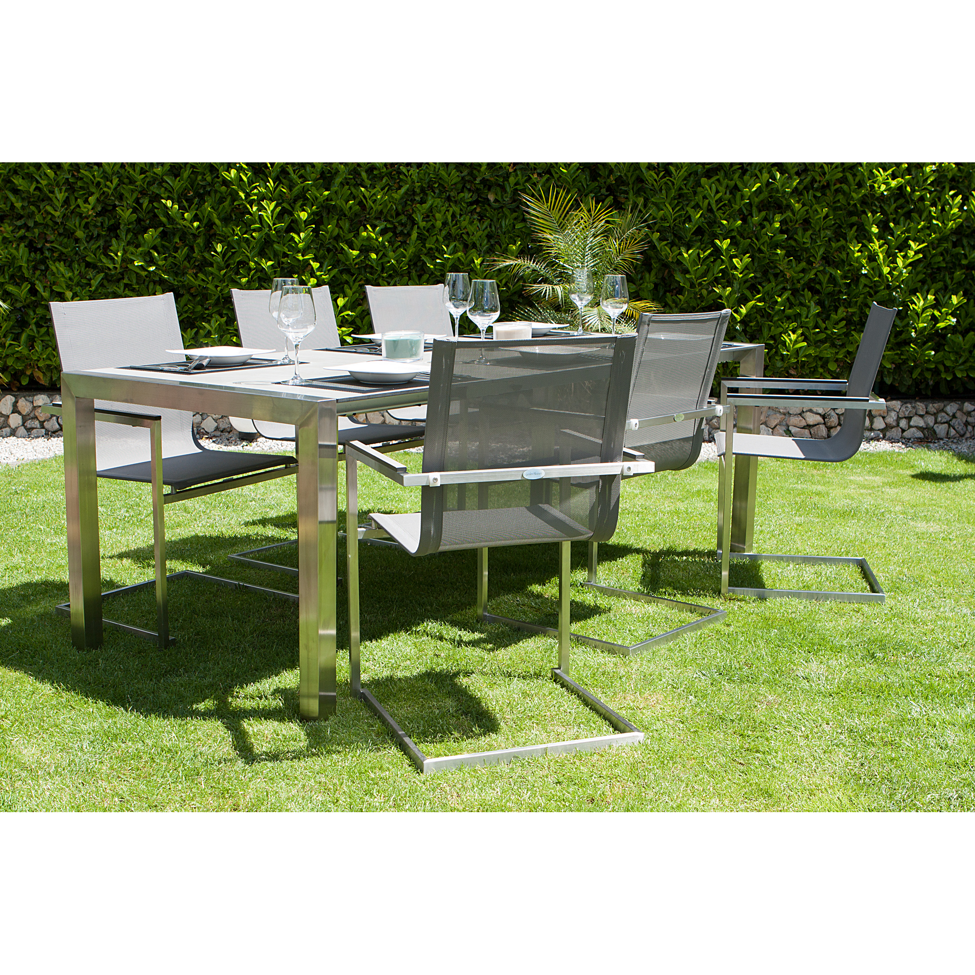 Gartenmöbelset 'Sienna' für 8 Personen Edelstahl