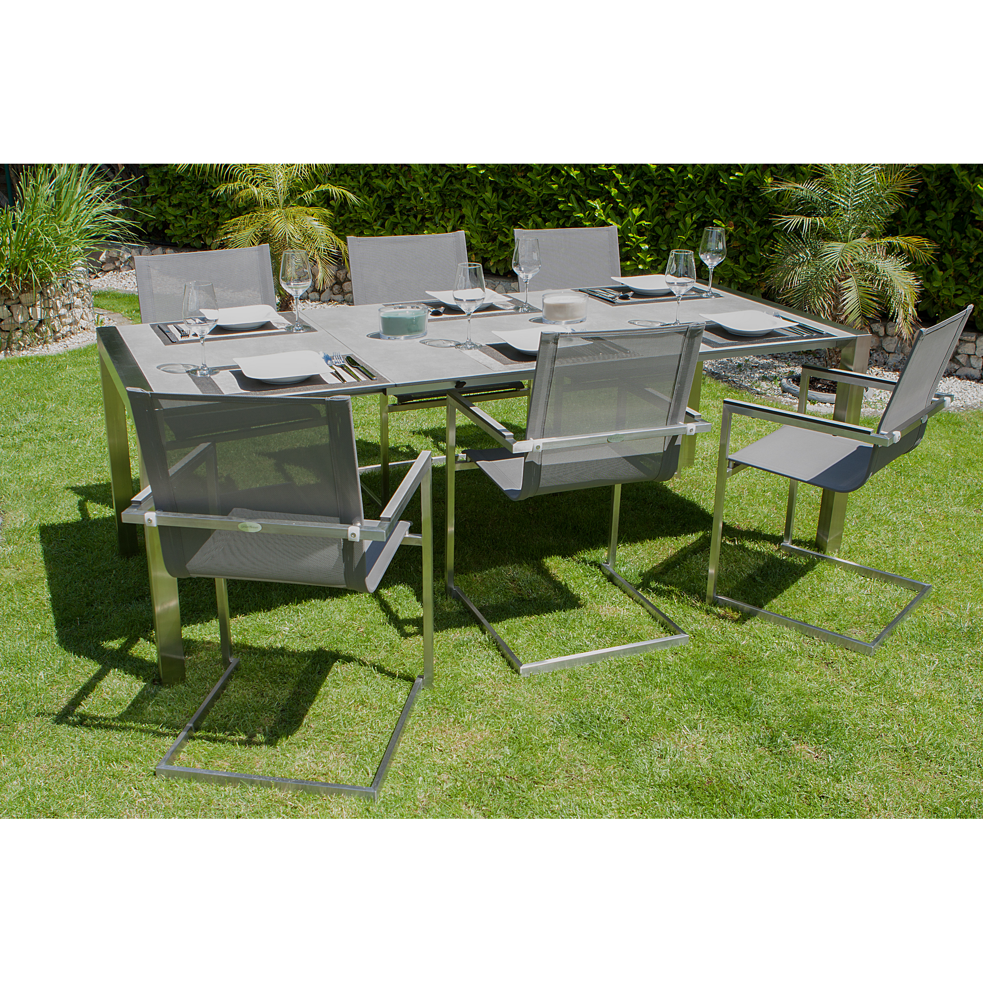 Gartenmöbelset 'Sienna' für 8 Personen Edelstahl