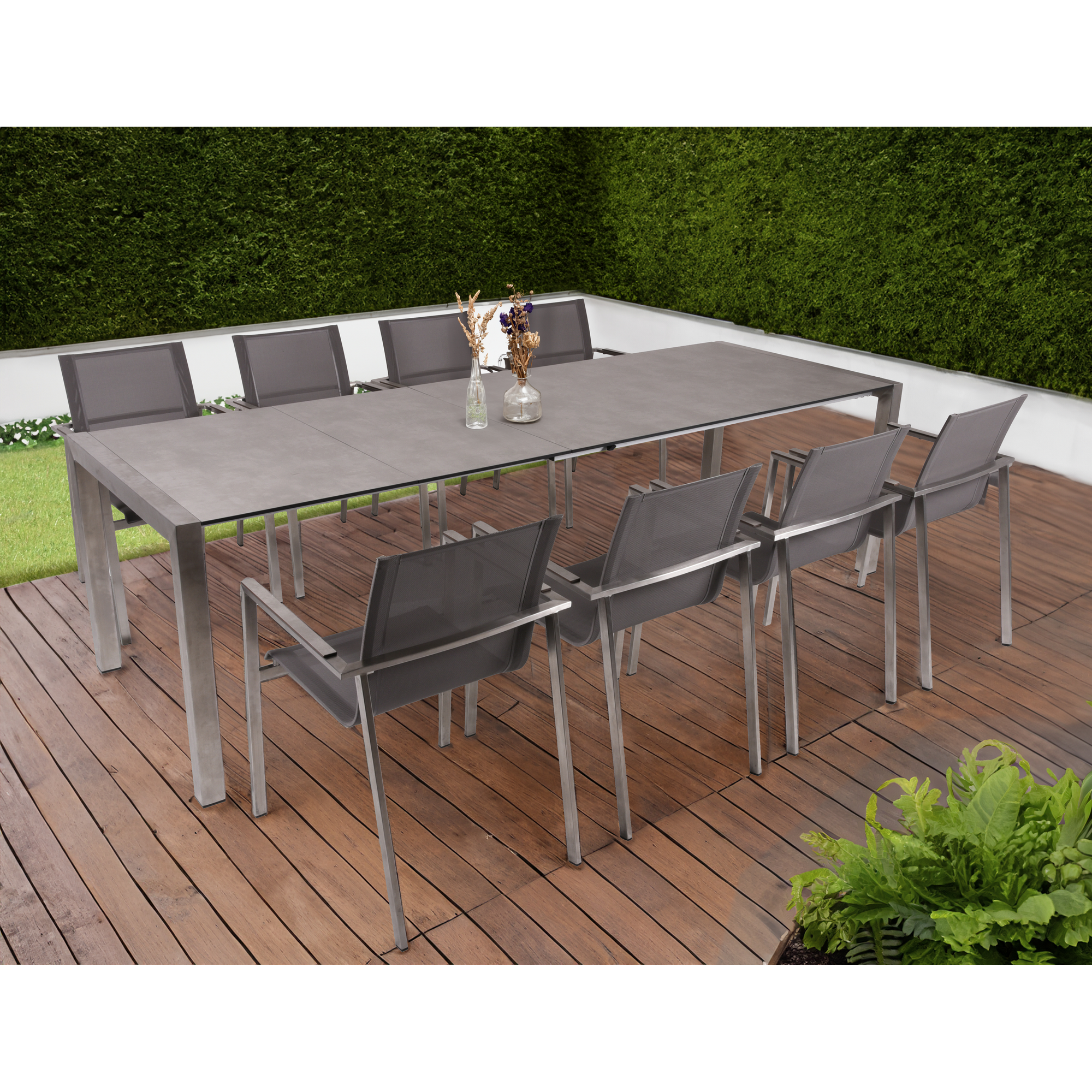 Gartenmöbelset 'Sienna' für 8 Personen Edelstahl