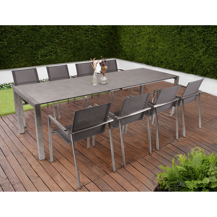 Gartenmöbelset 'Sienna' für 8 Personen Edelstahl