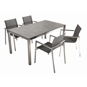 Gartenmöbelset 'Sienna' für 4 Personen Edelstahl