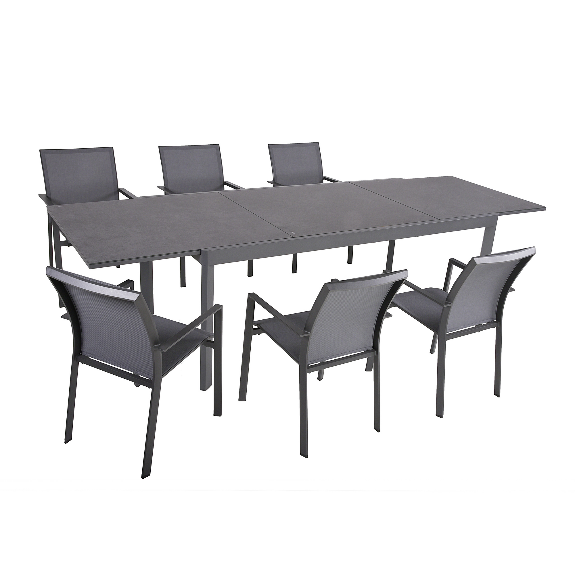 Gartenmöbel-Set 'Nerea' anthrazit 7-teilig