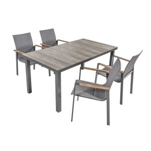 Gartenmöbel-Set 'Rana' dunkelgrau 5-teilig