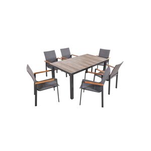 Gartenmöbel-Set 'Rana' dunkelgrau 7-teilig