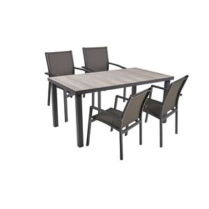 Gartenmöbel-Set 'Rana' dunkelgrau 5-teilig