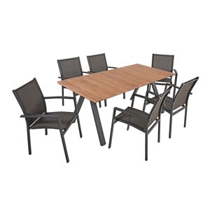 Gartenmöbel-Set 'Davina' anthrazit 7-teilig