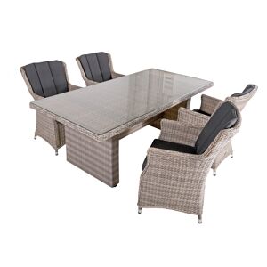 Gartenmöbelset 'Dijon' für 4 Personen Aluminium/Kunststoff