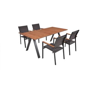Gartenmöbel-Set 'Davina' grau 5-teilig