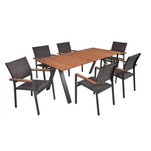 Gartenmöbel-Set 'Davina' grau 7-teilig