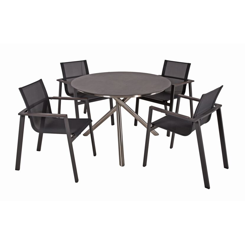 Gartenmöbelset 'Sophia' für 4 Personen Edelstahl/Aluminium