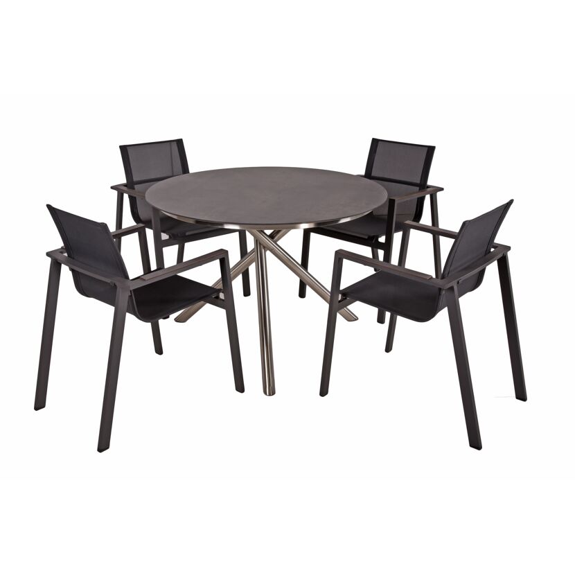 Gartenmöbelset 'Sophia' für 4 Personen Edelstahl/Aluminium