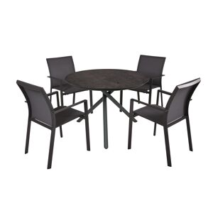 Gartenmöbel-Set 'Sophia' schwarz 5-teilig
