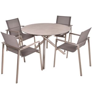 Gartenmöbelset 'Sienna' für 4 Personen Edelstahl