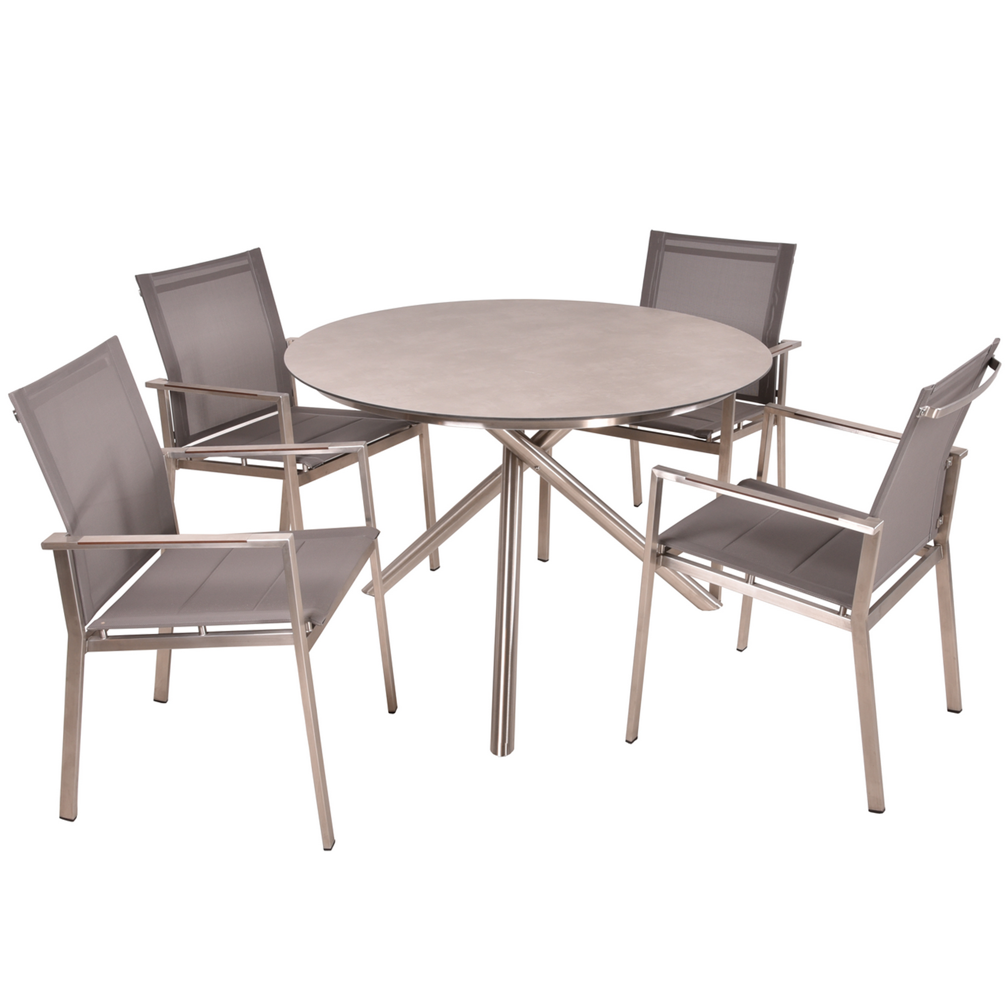Gartenmöbelset 'Sienna' für 4 Personen Edelstahl
