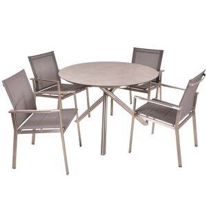 Gartenmöbelset 'Sienna' für 4 Personen Edelstahl