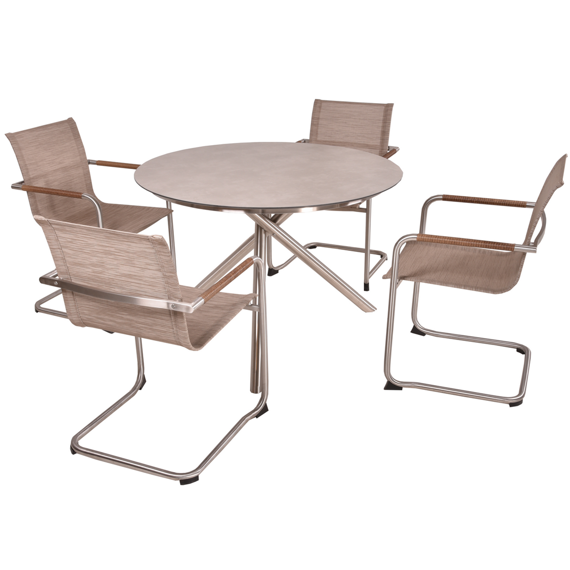 Gartenmöbelset 'Sienna' für 4 Personen Edelstahl