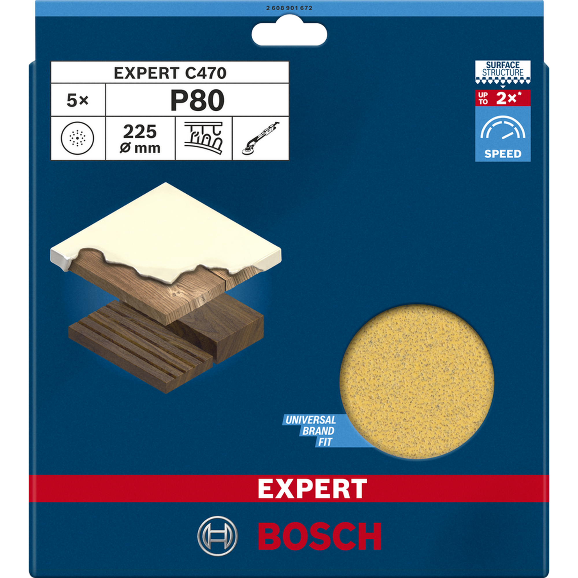 Schleifpapier 'Expert C470' Klett Ø 225 mm G 80, 5-teilig